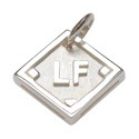 .950 Silver Softball Baseball Diamond Left Field Pendant .950 Silver Softball Baseball Diamond Left Field Pendant