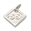 .950 Silver Softball Baseball Diamond Short Stop Pendant .950 Silver Softball Baseball Diamond Short Stop Pendant