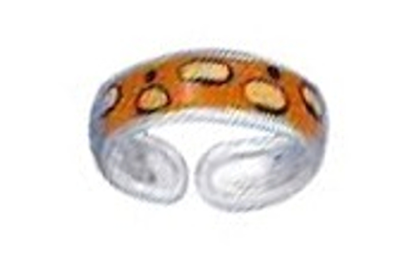 Orange Tan Cheetah Spots Enameled Toe Ring Orange Tan Cheetah Spots Enameled Toe Ring