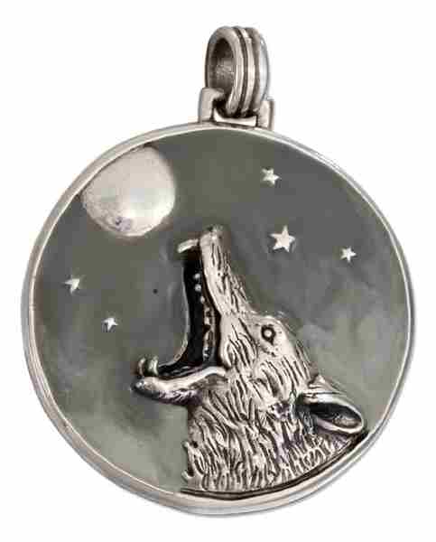 Coyote Wolf Howling At The Full Moon Pendant Coyote Wolf Howling At The Full Moon Pendant