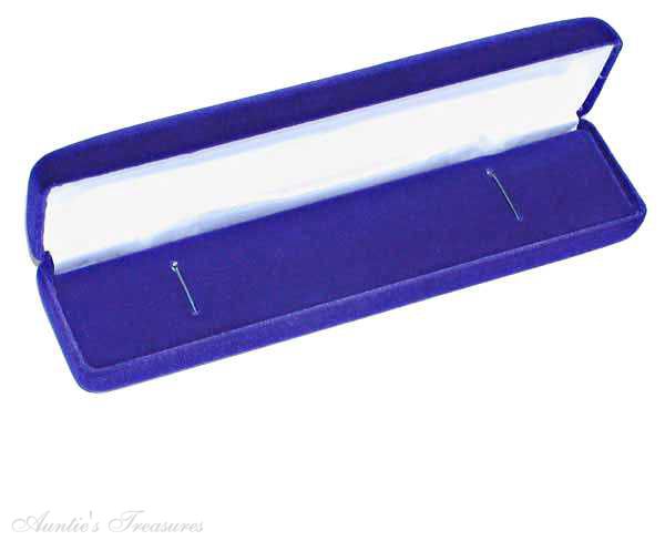 Deluxe Blue Velvet Long Bracelet Jewelry Gift Box