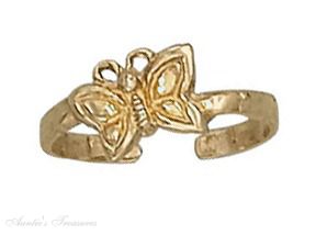 Gold Plated Butterfly Toe Ring