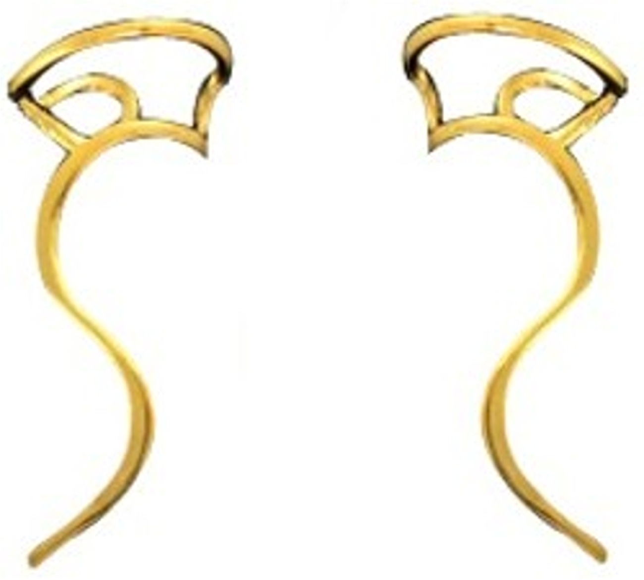 Right Only Gold Vermeil Dainty Rolling Curves Ear Cuff Right Only Gold Vermeil Dainty Rolling Curves Ear Cuff
