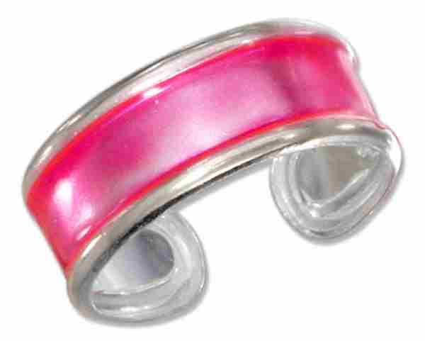 Hot Pink Enameled Toe Ring