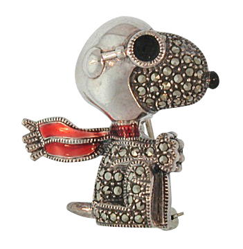 Vintage Peanuts Judith Jack Snoopy Vs Red Barron Character Pin Brooch