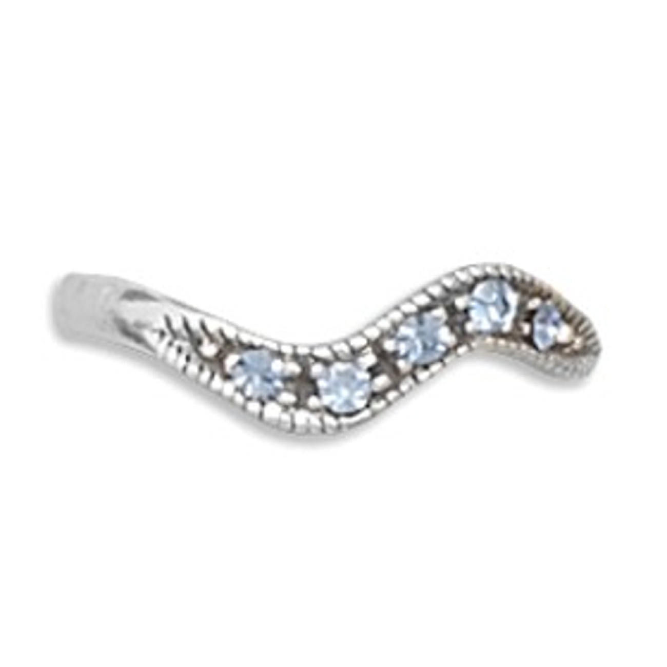 Blue Crystal Wave Band Adjustable Toe Ring Blue Crystal Wave Band Adjustable Toe Ring