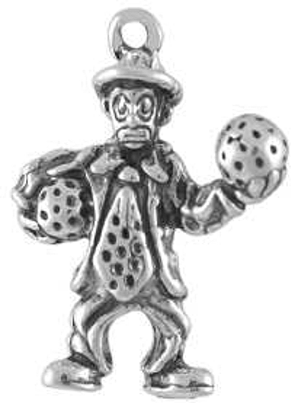 Funny Circus Clown Holding Balls Charm Funny Circus Clown Holding Balls Charm