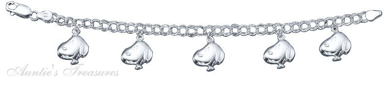 7" Unique Peanuts Snoopy Profile Charm Bracelet