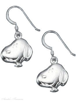 Unique Peanuts Snoopy Profile French Wire Dangle Earrings