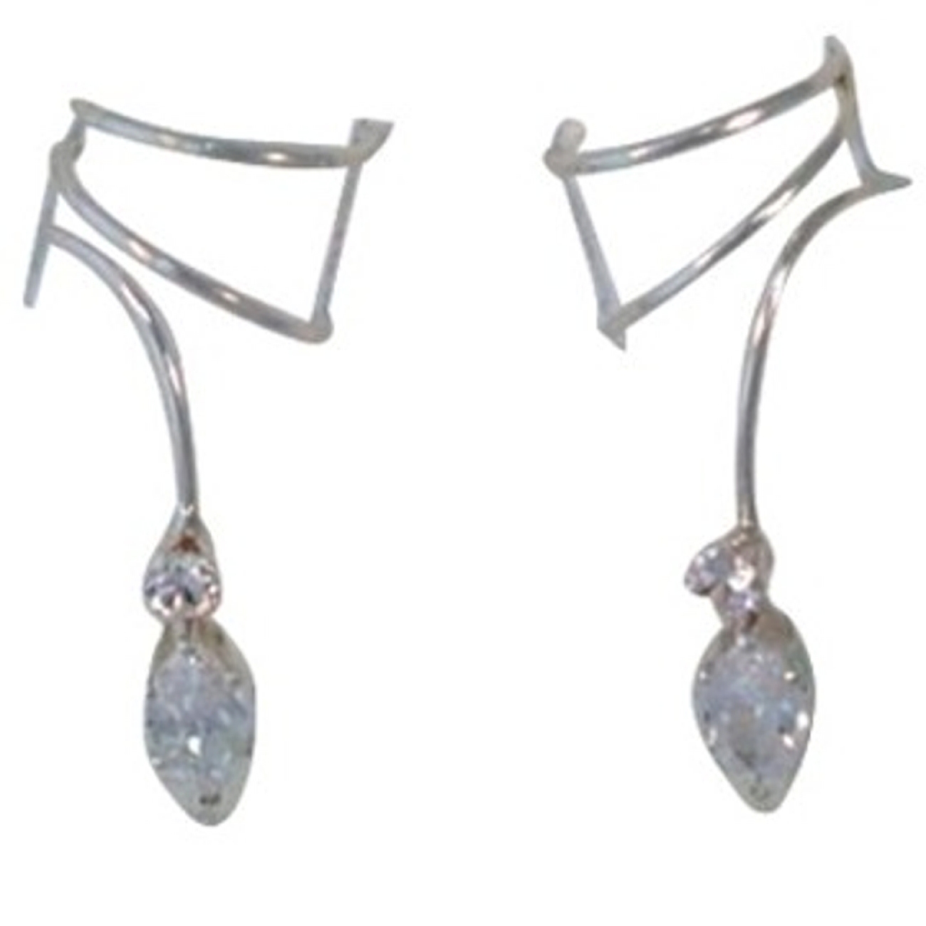 Sterling Silver Pierceless Left Right Ear Cuff Wrap Earrings Set With Sterling Silver Pierceless Left Right Ear Cuff Wrap Earrings Set With