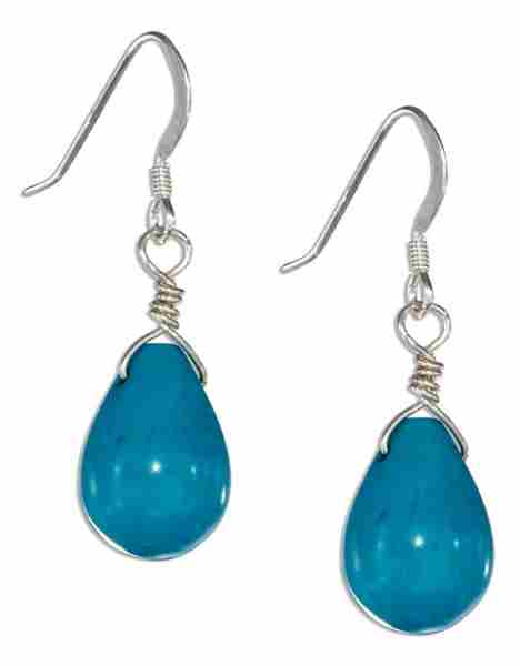 Smooth Turquoise Teardrop Dangle Earrings Smooth Turquoise Teardrop Dangle Earrings