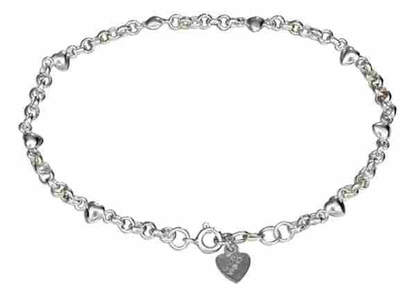 10" Hearts Rolo Chain Ankle Bracelet 10" Hearts Rolo Chain Ankle Bracelet