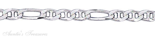 Figaro Marina Chain Necklace Or Bracelet 100 3.25mm Figaro Marina Chain Necklace Or Bracelet 100 3.25mm