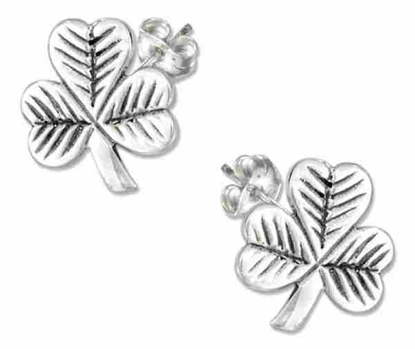 Shamrock Three 3 Leaf Clover Post Earrings Shamrock Three 3 Leaf Clover Post Earrings