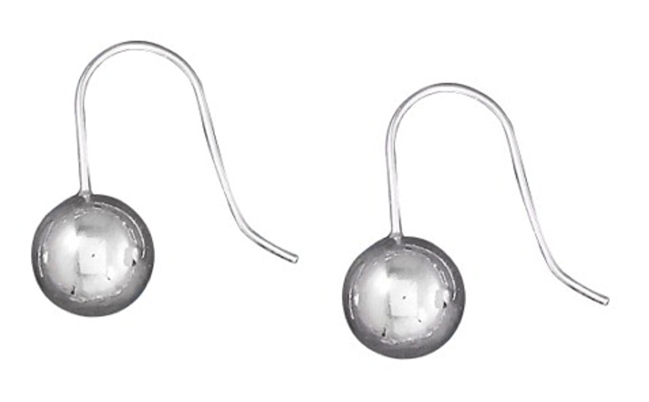 10mm Ball Earrings On Stationary French Wires 10mm Ball Earrings On Stationary French Wires