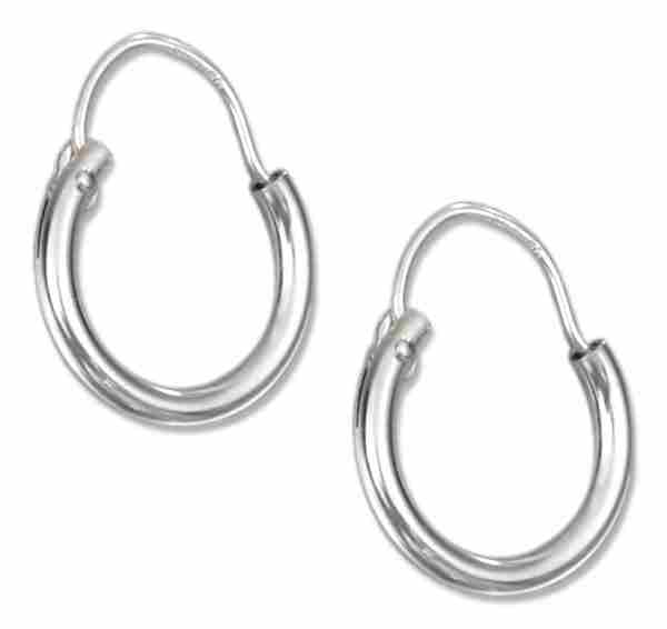 Small 10mm Diameter Tubular Hoop Dome Wire Earrings Small 10mm Diameter Tubular Hoop Dome Wire Earrings