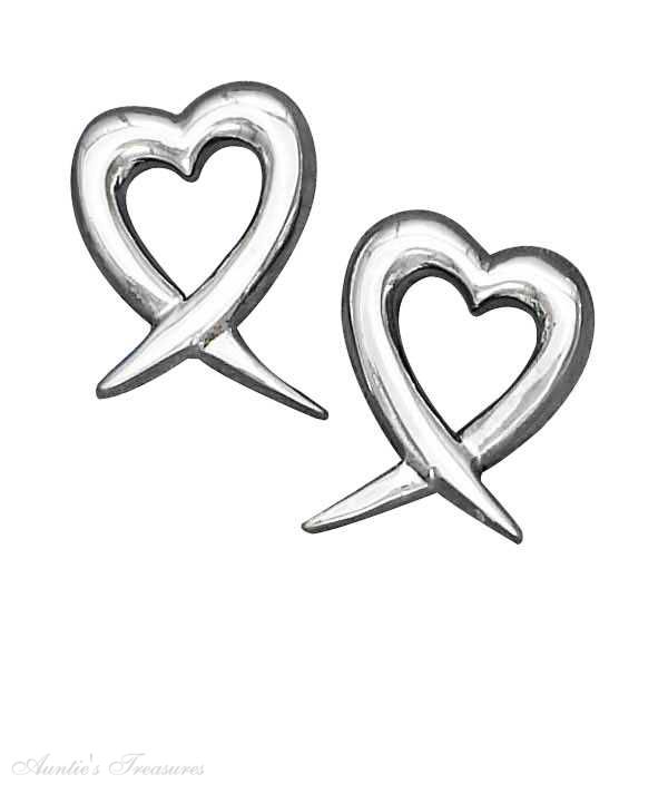 Open Heart Post Earrings