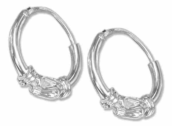 Endless Hoop S Shaped Double Coil Design Earrings