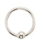 14mm Diameter Single Bead Endless Captive Hoop Single Earring 14mm Diameter Single Bead Endless Captive Hoop Single Earring