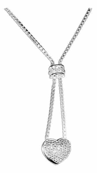 Choker Necklace A Cubic Zirconia Dome Pave Heart