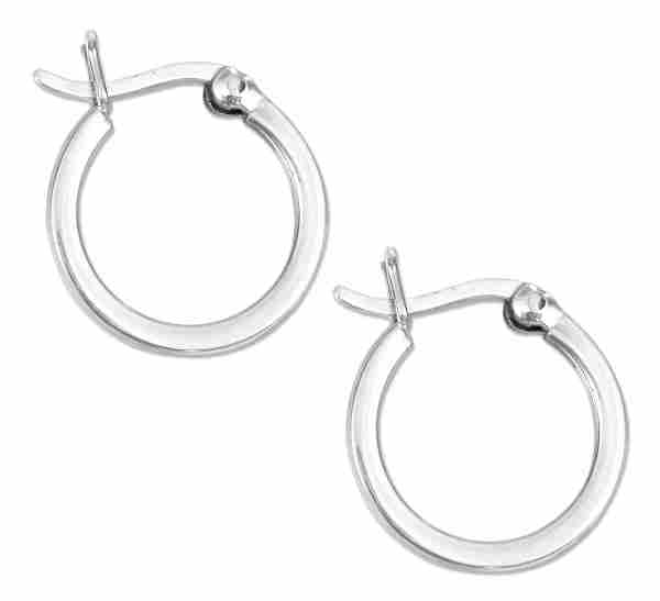 16mm Squared Tubular Hoop Earrings 16mm Squared Tubular Hoop Earrings