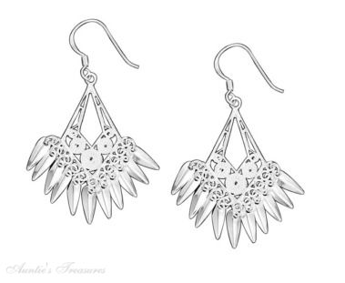 15x24mm Open Filigree Kite Chandelier Dangle Earrings Kite Fring