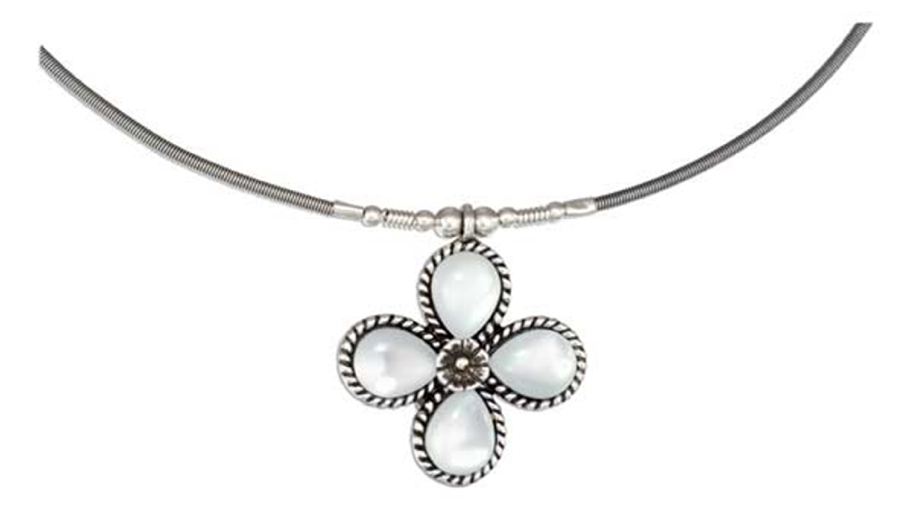 Mother Of Pearl Flower Necklace Mother Of Pearl Flower Necklace