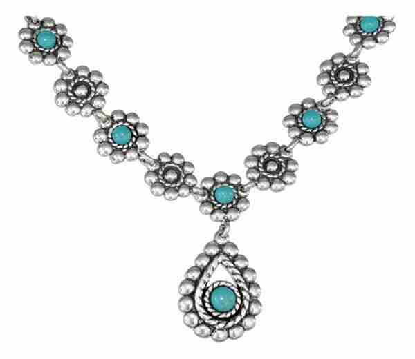 Turquoise Flower Pendant Necklace Turquoise Flower Pendant Necklace