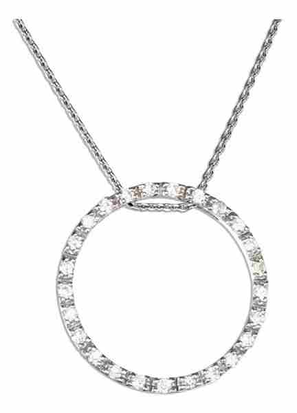 Cubic Zirconia Circle Pendant Choker Necklace Cubic Zirconia Circle Pendant Choker Necklace