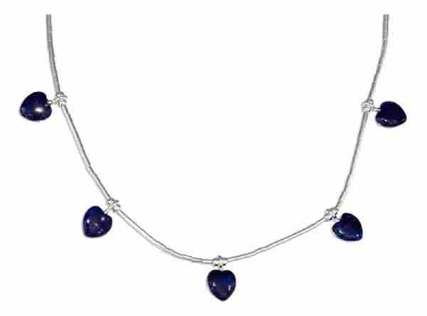 Lapis Heart Choker Necklace Lapis Heart Choker Necklace