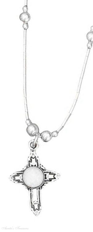 Synthetic Opal Cross Pendant Choker Necklace