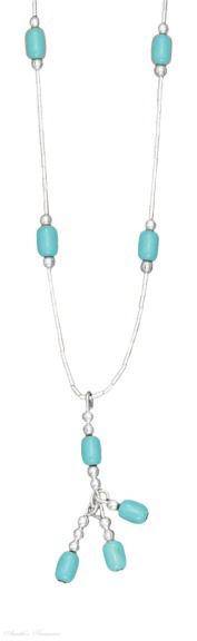Lariat Turquoise Bead Tassel Choker Necklace
