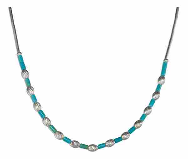 Turquoise Heishi Beads Bead Choker Necklace Turquoise Heishi Beads Bead Choker Necklace