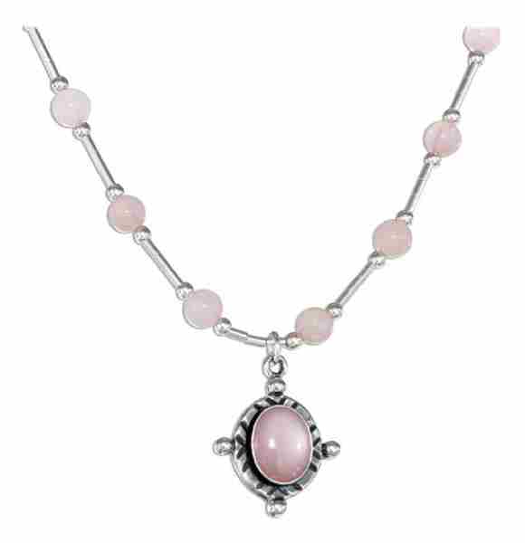 Pink Mother of Pearl Choker Necklace Pink Rose Quartz Pendant Pink Mother of Pearl Choker Necklace Pink Rose Quartz Pendant