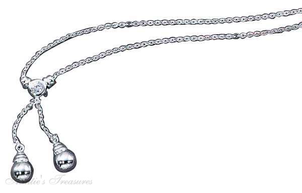 Link Choker Necklace Cubic Zirconia Corrugated Teardrops