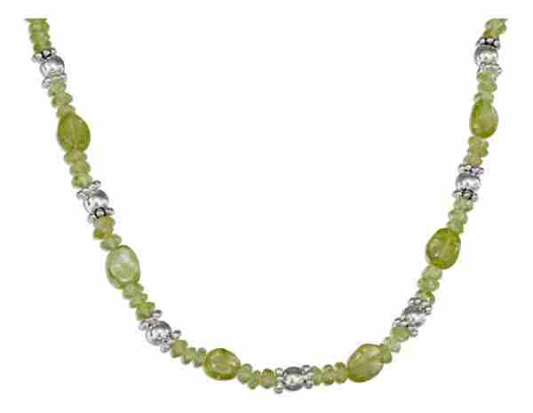 Peridot Necklace Beaded Spacers Peridot Necklace Beaded Spacers
