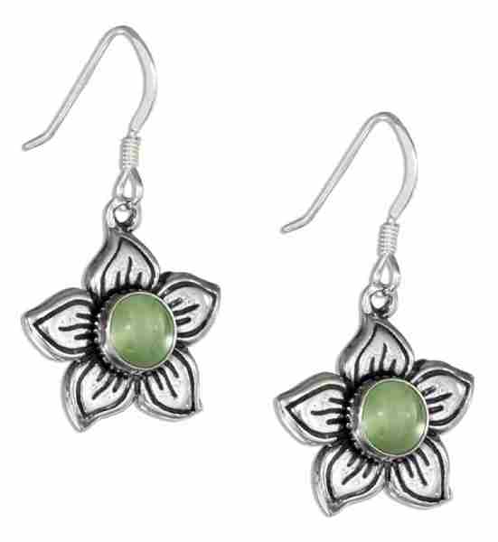 Flower Peridot Center Earrings Flower Peridot Center Earrings