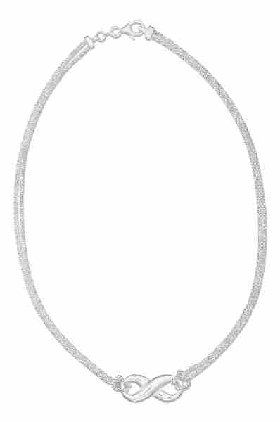 Two Strand Popcorn Necklace Infinity Symbol Knot Center Pie Two Strand Popcorn Necklace Infinity Symbol Knot Center Pie