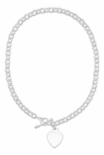 Rolo Necklace Engraveable Heart Rolo Necklace Engraveable Heart