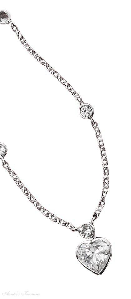 Cubic Zirconia Heart Necklace