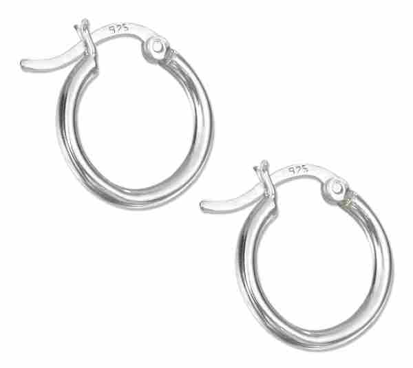 2mm Tubular Hoop Earrings 17mm 2mm Tubular Hoop Earrings 17mm