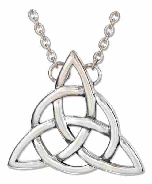 18" Antiqued Trinity Knot Circle Triquetra Celtic Cable Chain Ne 18" Antiqued Trinity Knot Circle Triquetra Celtic Cable Chain Ne