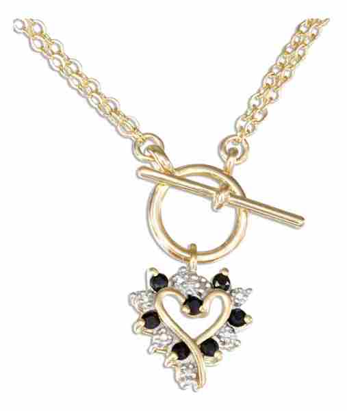 18kt 17" Vermeil Double Strand Cable Toggle Necklace Sapphire He 18kt 17" Vermeil Double Strand Cable Toggle Necklace Sapphire He