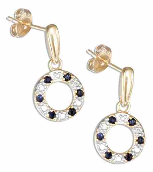 18kt Vermeil 10mm Sapphire Illusion Set Wreath Post Drop Earring 18kt Vermeil 10mm Sapphire Illusion Set Wreath Post Drop Earring