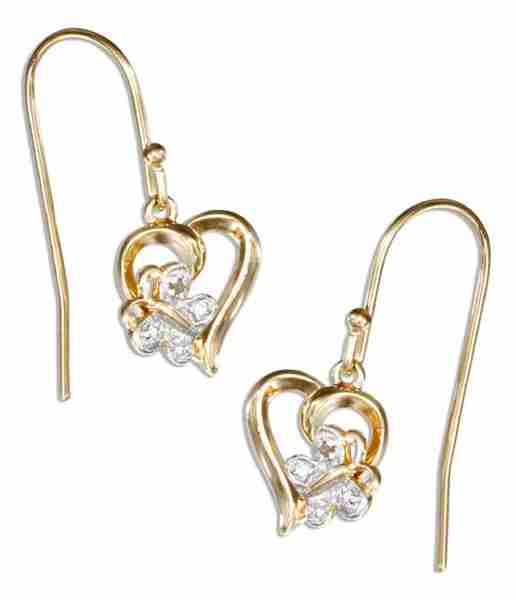 18kt Vermeil 11mm Open Heart Illusion Set Butterfly Diamond Acce