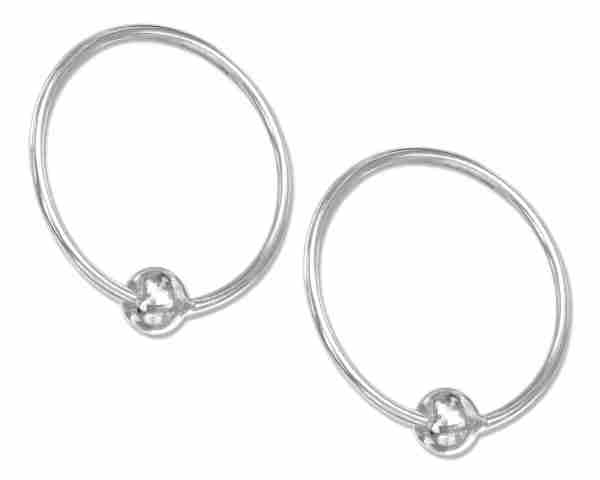 Endless Hoop Single Bead Earrings