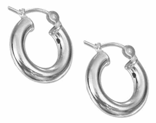 4mm Tubular Hoop Earrings 18mm 4mm Tubular Hoop Earrings 18mm
