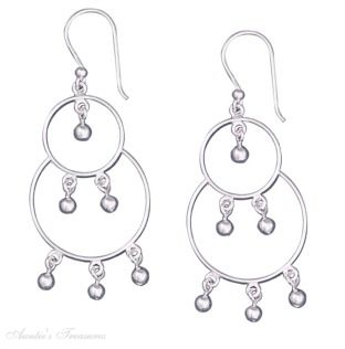 2" Circle On Circle Ball Chandelier Dangles Earrings