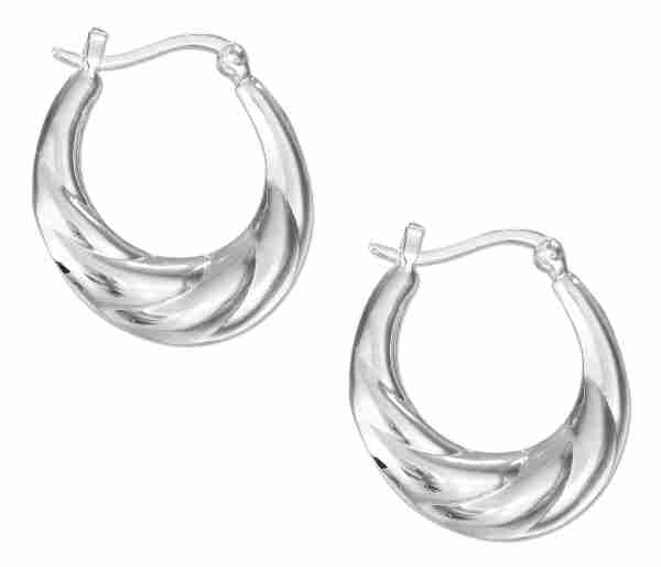 Scalloped Hoop Earrings 25mm Scalloped Hoop Earrings 25mm