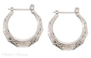 Etched Hoop Earrings 28mm